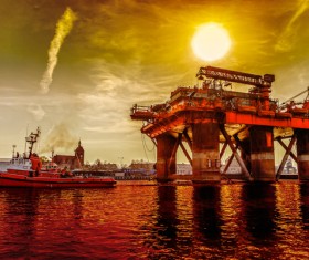 Offshore oil platform Stock Photo 03