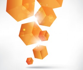 Orange cube background illustration vector