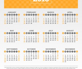 2018 company calendar template vector 02 free download