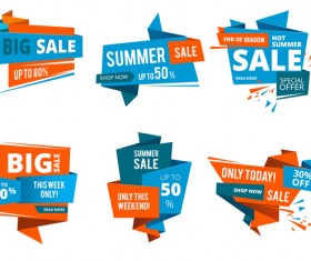 Origami big sale labels vector