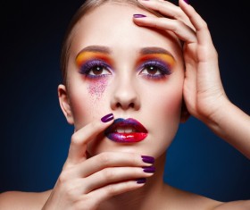 Painted makeup woman Stock Photo
