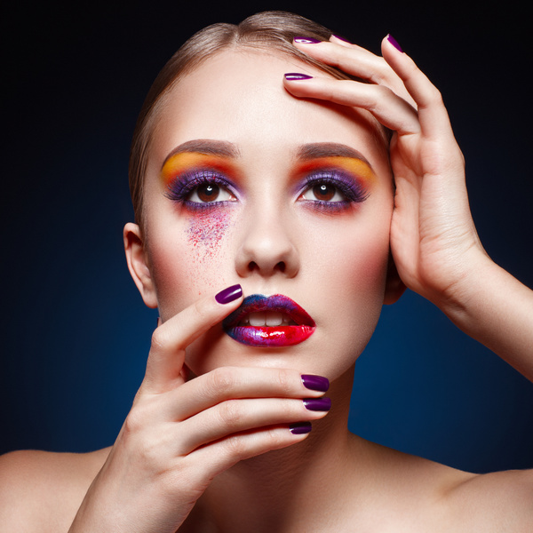 Painted makeup woman Stock Photo
