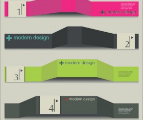 Paper banners infographic template design vector