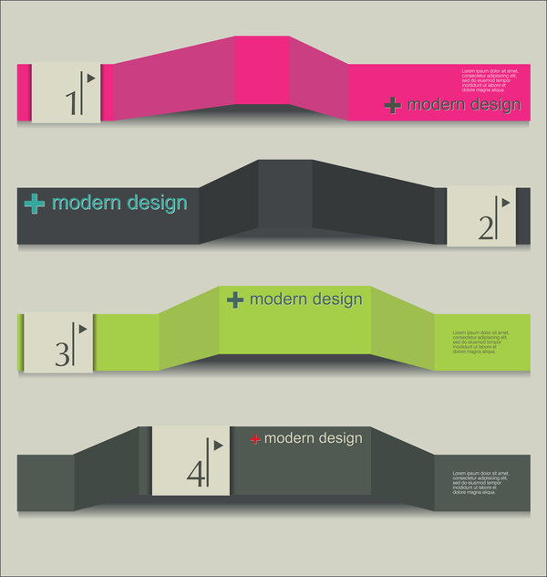 Paper banners infographic template design vector