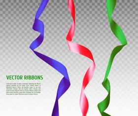 Paper ribbon colored illustration vector 01