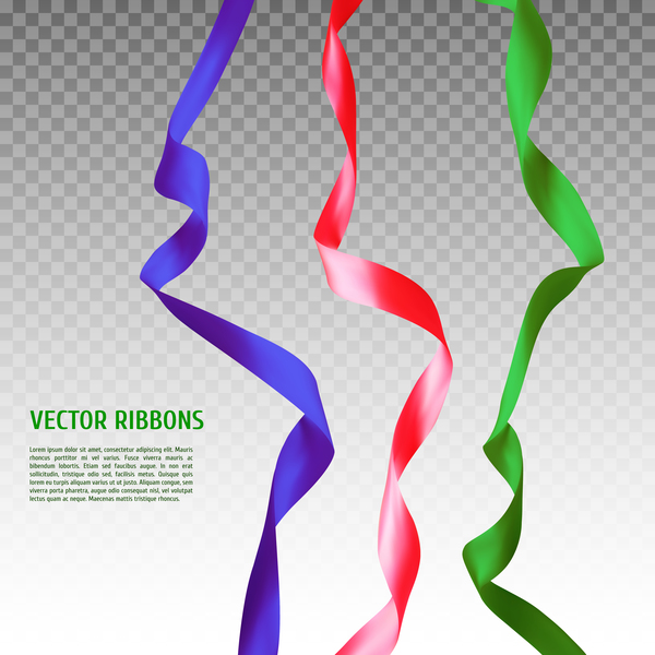 Paper ribbon colored illustration vector 01