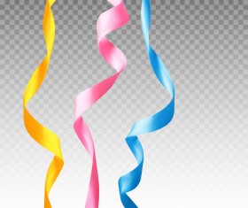 Paper ribbon colored illustration vector 02