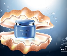 Pearl cosmetic poster vectors template 01