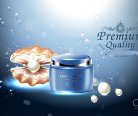 Pearl cosmetic poster vectors template 02