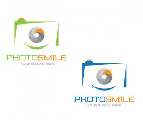 Photo smile logo design vector