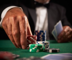 Playing poker chips Stock Photo