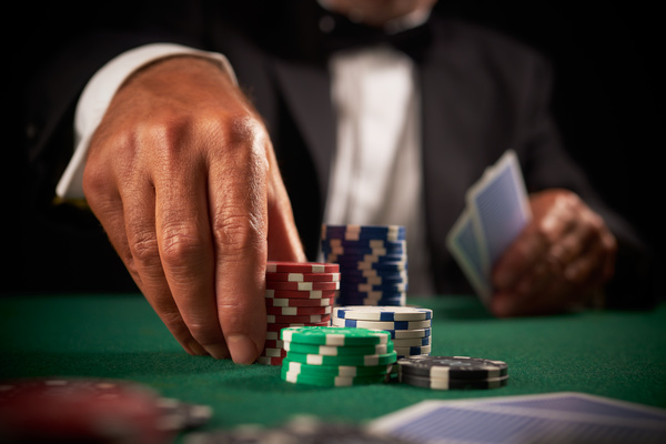 Playing poker chips Stock Photo