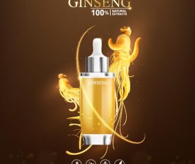 Premium ginseng cosmetics poster vector 10