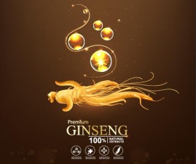 Premium ginseng cosmetics poster vector 13