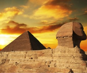 Pyramid of Egyptian Sphinx Stock Photo 01
