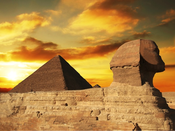 Pyramid of Egyptian Sphinx Stock Photo 01