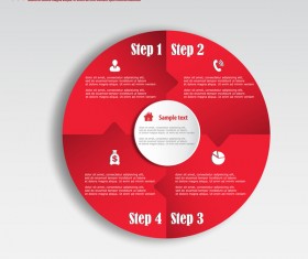 Red circle infographic vector