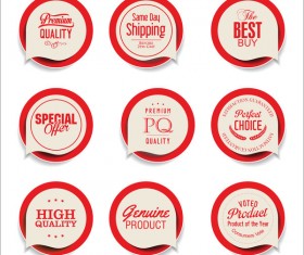 Red sale sticker vector set