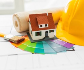 Residential model and color card Stock Photo