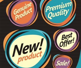 Retro stickers design vector