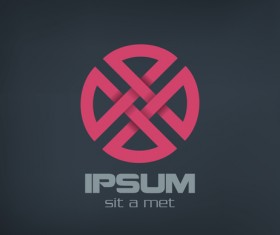 Round cross logo design vector