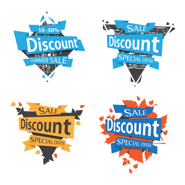 Sale discount labels creative vector