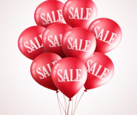 Sale discount with red balloon vector 04