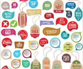 Sale stickers tags and labels set vector