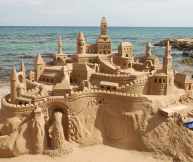 Sand on the beach castle Stock Photo