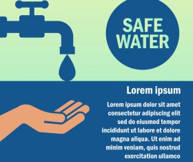 Save water poster template vectors material 01