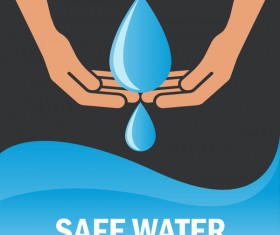 Save water poster template vectors material 02