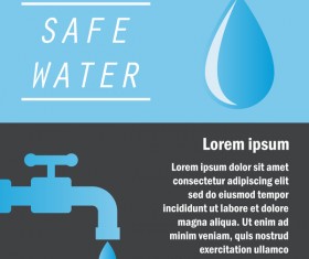 Save water poster template vectors material 03