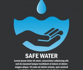 Save water poster template vectors material 04