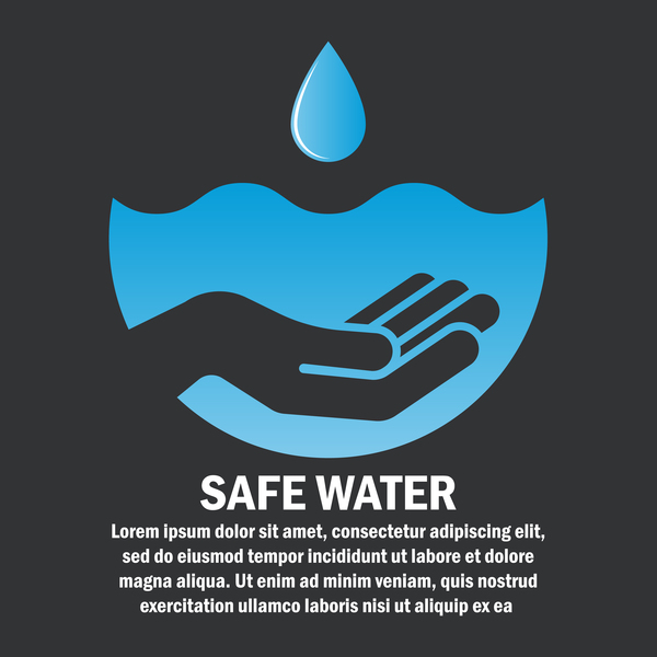 Save water poster template vectors material 04