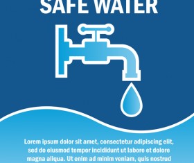 Save water poster template vectors material 05