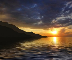 Sea sunrise Stock Photo