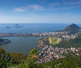 Seaside port city HD picture