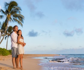 See the sunset couple Stock Photo