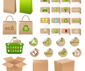 Set of ecological container vector material