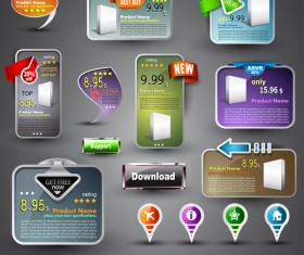 Shopping website banners with button vector