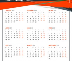 Simple 2018 calendar template vector 02