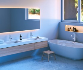 Simple and elegant bathroom decoration HD picture 01