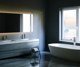 Simple and elegant bathroom decoration HD picture 08