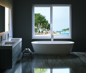 Simple and elegant bathroom decoration HD picture 10