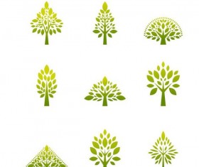 Simple tree logos design vector