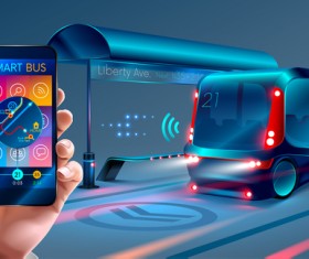 Smart bus concept design vector 01
