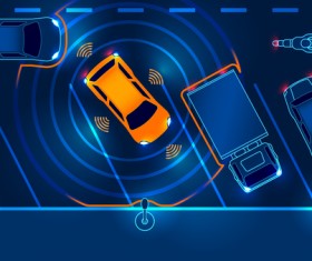 Smart car business infographic vector 01