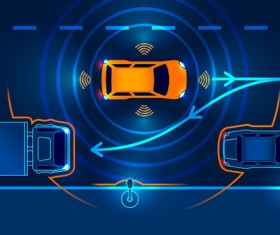 Smart car business infographic vector 03