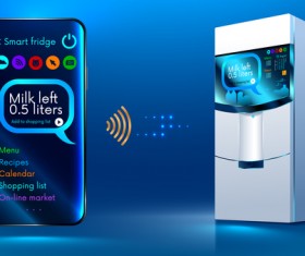 Smart frudge with mobile vector