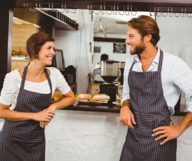 Smiling waiter Stock Photo